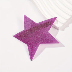 Y2K Star Glitter Hair Clip Barrette for Girls Acrylic Ponytail Holder
