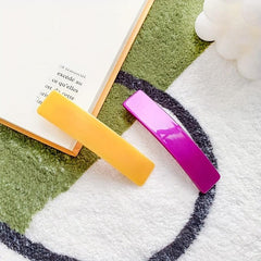 Glossy Jelly Barrette Long Hair Clip For Side Hair Bang
