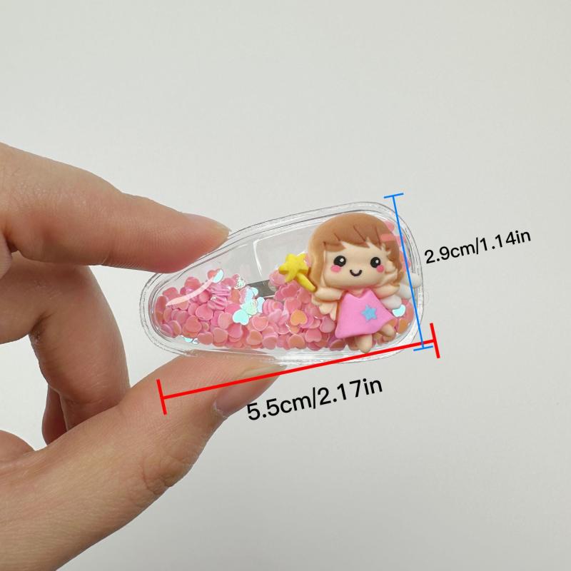5pcs Baby Girls Snap Clip Unicorn Decor Hair Clip