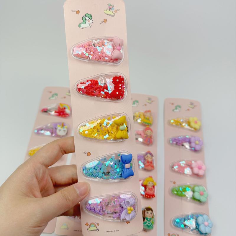5pcs Baby Girls Snap Clip Unicorn Decor Hair Clip