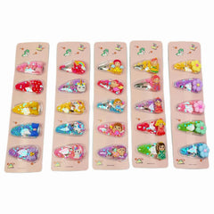 5pcs Baby Girls Snap Clip Unicorn Decor Hair Clip