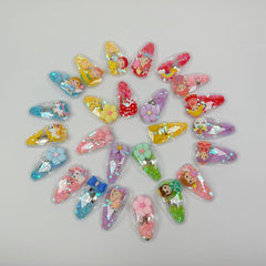 5pcs Baby Girls Snap Clip Unicorn Decor Hair Clip