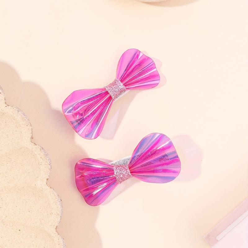 2pcs Rhinestone Bow Hair Clip, Sweet Hair Accessory for Women and Girls