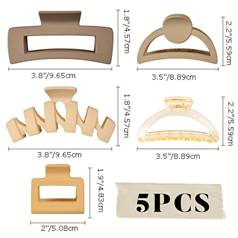 5pcs Large Hair Claw Ponytail Holder Hair Accessories For Women