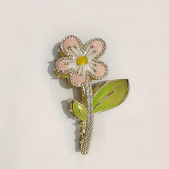 Enamel Flower Hair Claw Shark Claw Ponytail Holder Hair Accessories