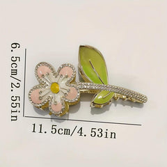 Enamel Flower Hair Claw Shark Claw Ponytail Holder Hair Accessories