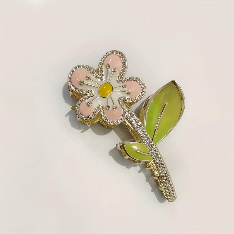 Enamel Flower Hair Claw Shark Claw Ponytail Holder Hair Accessories