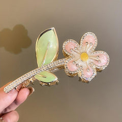 Enamel Flower Hair Claw Shark Claw Ponytail Holder Hair Accessories