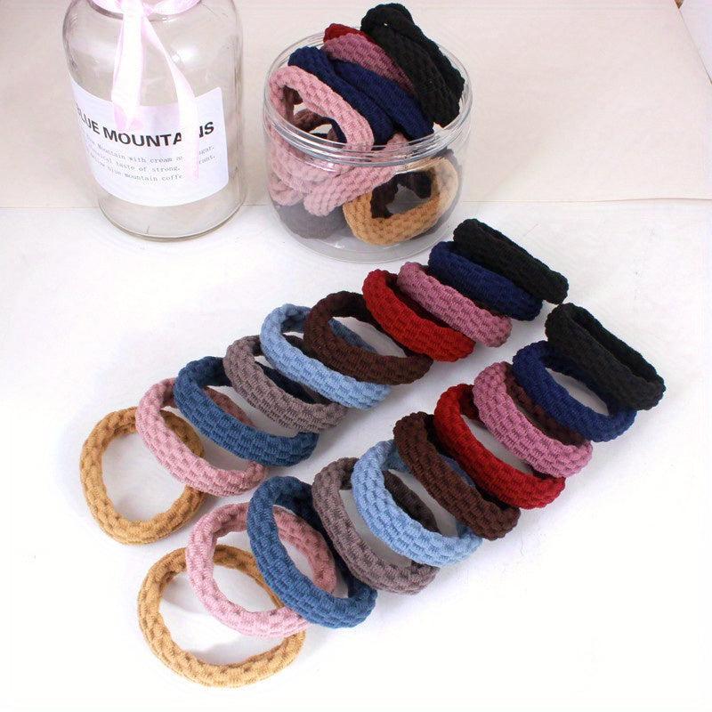 20pcs Elastic Hair Tie Mixed Hair Rope Seamless Hair Ring Ponytail Holder