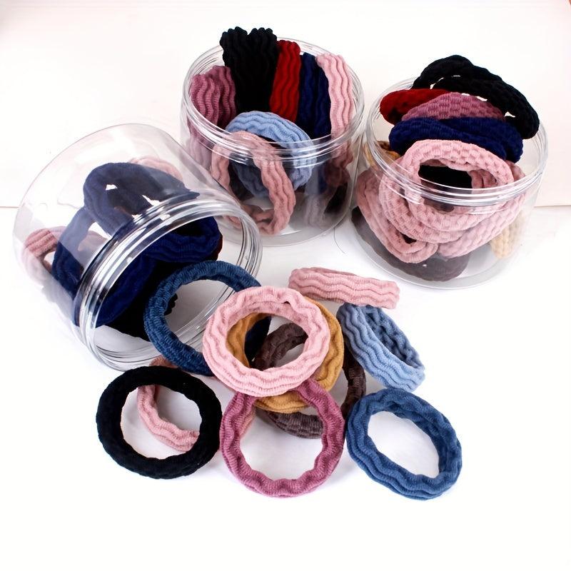 20pcs Elastic Hair Tie Mixed Hair Rope Seamless Hair Ring Ponytail Holder