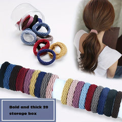 20pcs Elastic Hair Tie Mixed Hair Rope Seamless Hair Ring Ponytail Holder