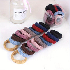 20pcs Elastic Hair Tie Mixed Hair Rope Seamless Hair Ring Ponytail Holder