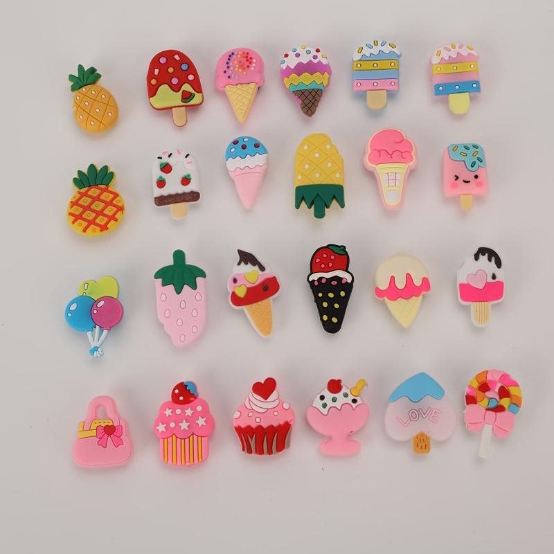 24pcs Ice Cream Shoe Charms for Girls