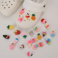 24pcs Ice Cream Shoe Charms for Girls