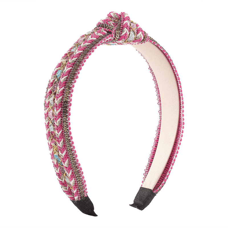 Boho Cross Knotted Headband Braided Head Hoop Criss Cross Headdress Hair Accesso