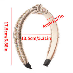 Boho Cross Knotted Headband Braided Head Hoop Criss Cross Headdress Hair Accesso