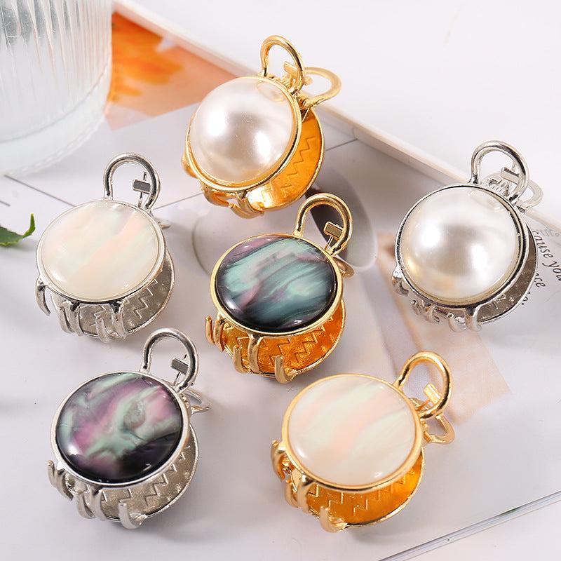 Glitter Faux Pearl Hair Claw Clip Non-slip Women Girls Hair Claw