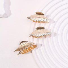 3pcs Leaf Shaped Hair Claw Ponytail Holder