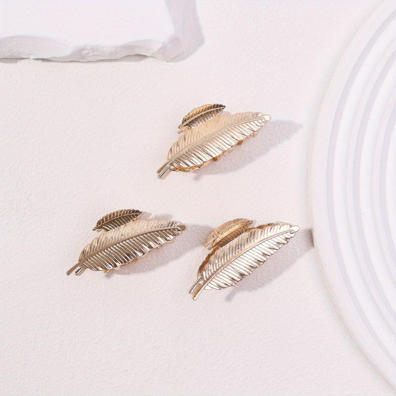 3pcs Leaf Shaped Hair Claw Ponytail Holder