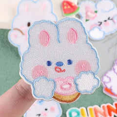 9pcs Bunny Stickers Embroidery Music Note Patches DIY Accessories
