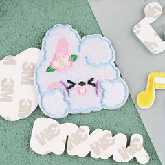 9pcs Bunny Stickers Embroidery Music Note Patches DIY Accessories
