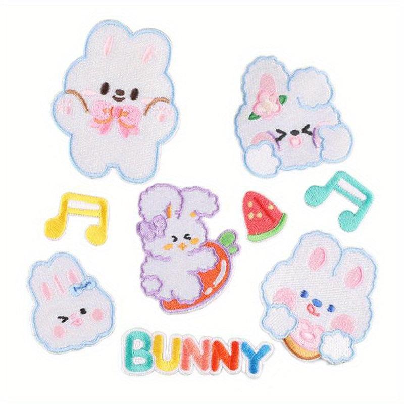 9pcs Bunny Stickers Embroidery Music Note Patches DIY Accessories