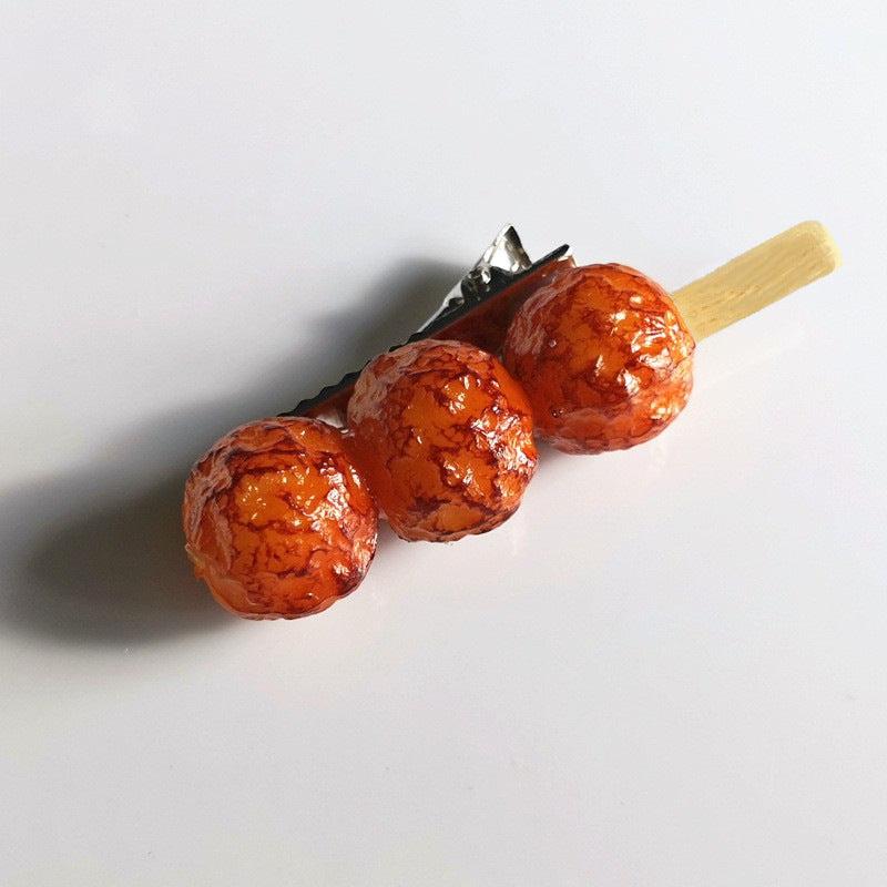 Funny Bangs Clip Simulation Meat Skewers Side Clip