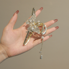 Butterfly Hair Claw With Tassel Ponytail Shark Claw Hair Accessories