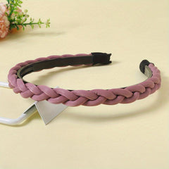 PU Leather Braided Headband for Women Girls