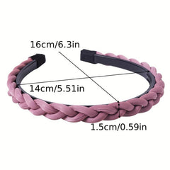 PU Leather Braided Headband for Women Girls