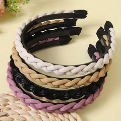 PU Leather Braided Headband for Women Girls