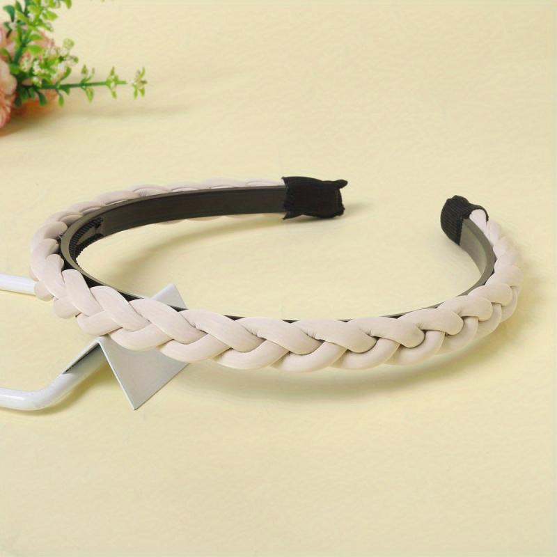 PU Leather Braided Headband for Women Girls