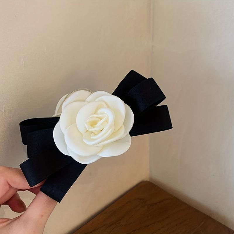 Camelia Bow Hair Claw Clip Nonslip Ponytail Holder