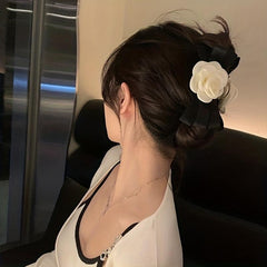 Camelia Bow Hair Claw Clip Nonslip Ponytail Holder