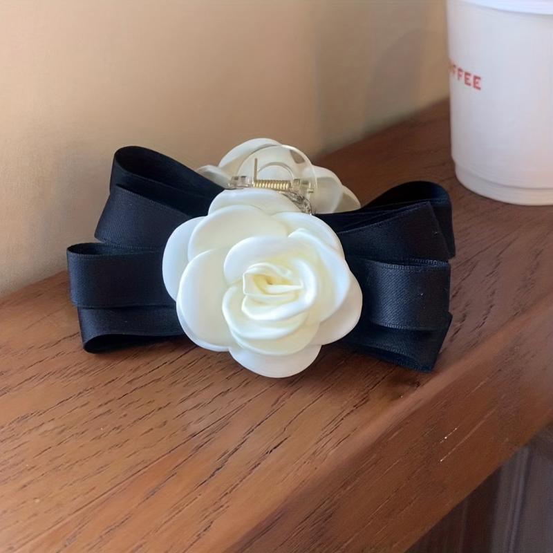 Camelia Bow Hair Claw Clip Nonslip Ponytail Holder