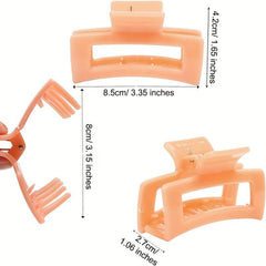 3pcs Square Hair Claw Back Head Bun Head Claw Shark Claw Hair Accessories