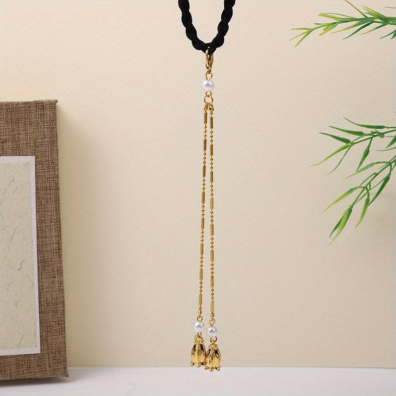 Chinese Hair Tie Bell Orchid Tassel Hair Rope Women Girls Hair Accessories