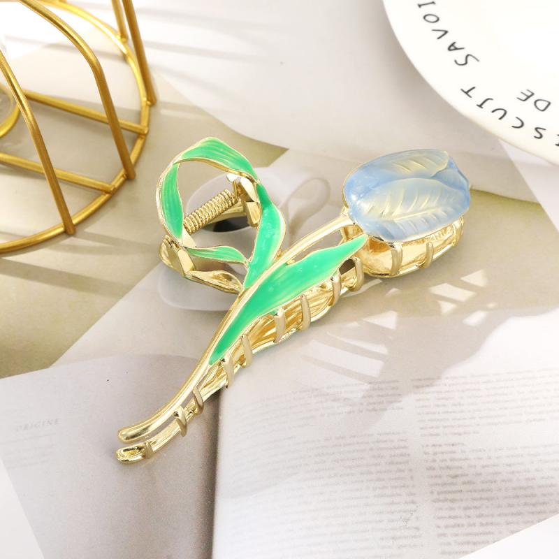 Tulip Large Claw Clip Flower Updo Hairpin Leaf Hair Clip