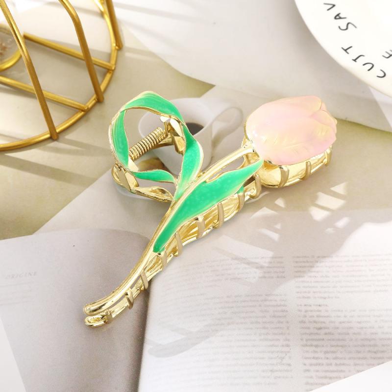 Tulip Large Claw Clip Flower Updo Hairpin Leaf Hair Clip