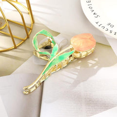 Tulip Large Claw Clip Flower Updo Hairpin Leaf Hair Clip