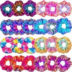 10pcs Laser Scrunchie Hair Tie Glitter Y2K Hair Rope Holographic Female
