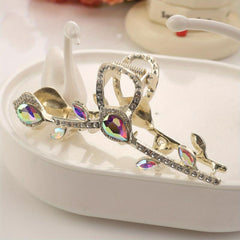 Vintage Rhinestone Hair Claw Glitter Hair Claw Nonslip Ponytail Holder