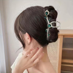 Vintage Rhinestone Hair Claw Glitter Hair Claw Nonslip Ponytail Holder
