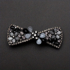 Vintage Rhinestone Flower Side Clip French Barrette Hair Accessories