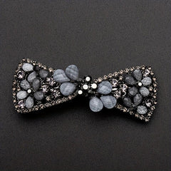 Vintage Rhinestone Flower Side Clip French Barrette Hair Accessories