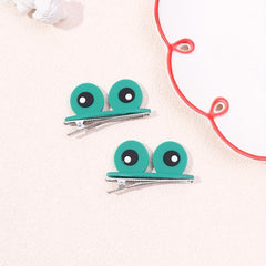 2pcs Cartoon Flog Eyes Decor Hair Clip for Girls