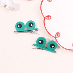 2pcs Cartoon Flog Eyes Decor Hair Clip for Girls
