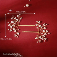 Faux Pearl Tree Hairpin Bridal Hairpin Women Girls Wedding Party Hair Clip