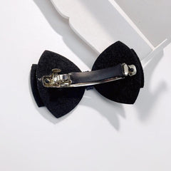 Rhinestone Bow Hairpin Back Head Clip Headdress Spring Clip