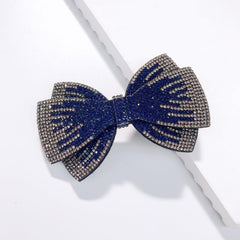 Rhinestone Bow Hairpin Back Head Clip Headdress Spring Clip
